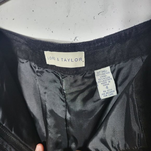 Lord & Taylor Womens Black 100% Suede Leather Pants Size 4 Boho Western Neutral - Picture 6 of 11